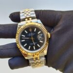 rolex-datejust-41mm-black-dial-fluted-bezel-yellow-gold-jubilee-mens-watch-126333-replica-x4k87.webp